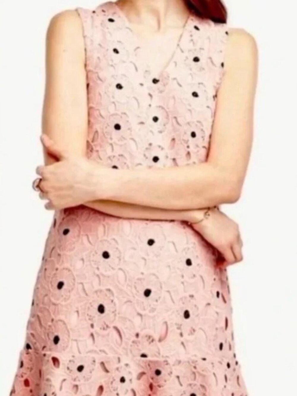 Ann Taylor Lace Begonia Sleeveless V-Neck Dress, size 2P